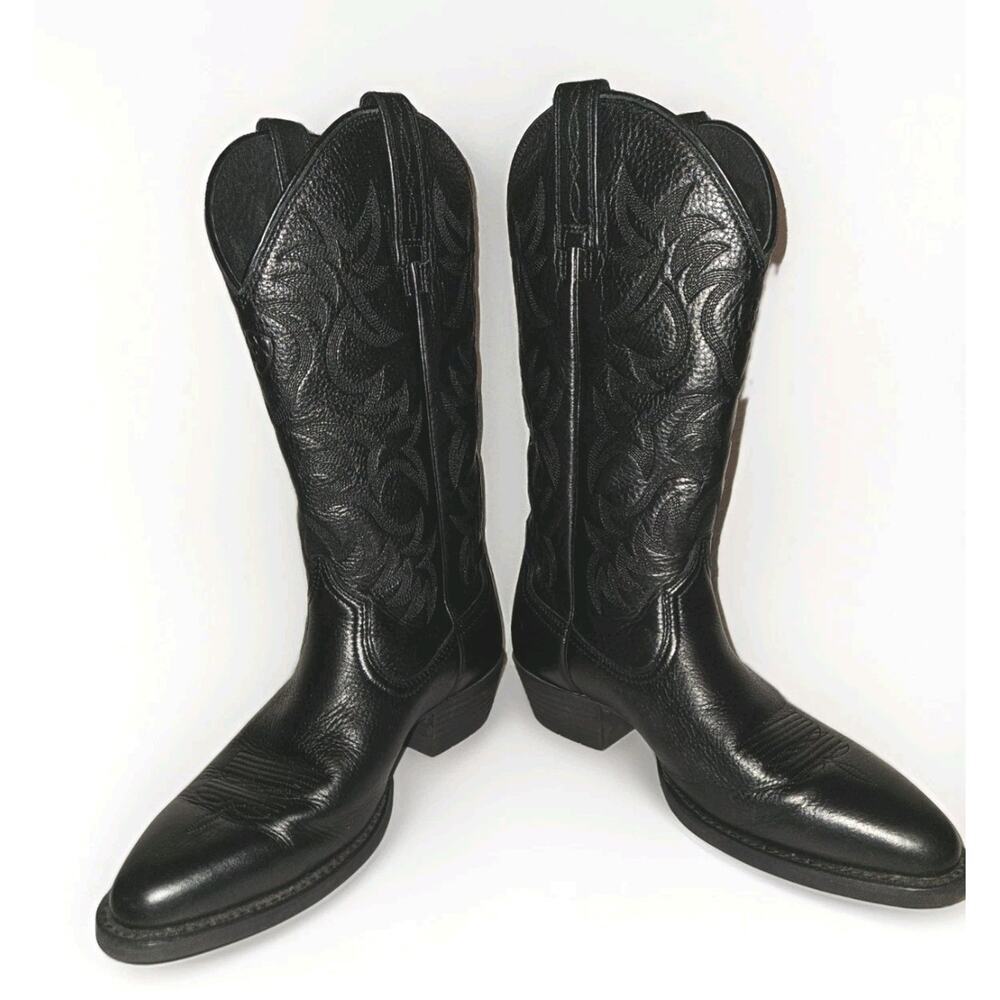 Ariat Men's Heritage Western R Toe Black Deertan Boots 10002218 Size 8.5D EUC - Picture 3 of 10